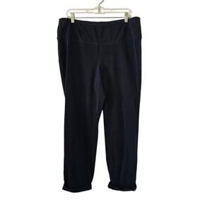 J. Jill Wearever Collection Navy Blue Stretch Pants Jeans Pull On Cuffs Large